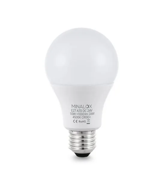 LED stmievateľná žiarovka Minalox A70 E27/10W/24V