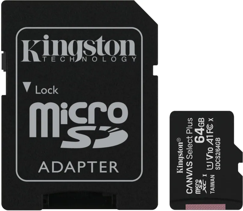 Pamäťová karta Kingston MicroSDXC 64GB Canvas Select Plus + SD adaptér