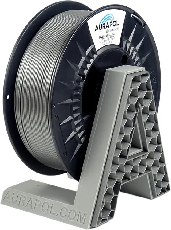 Filament AURAPOL PLA 3D Filament Strieborná 1 kg 1,75 mm AURAPOL