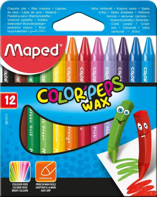 Pastelky Maped Color Peps Wax, 12 farieb