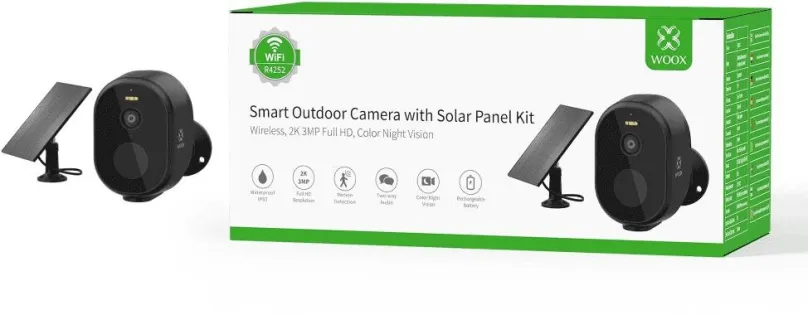 IP kamera WOOX R4252 Smart Wireless Outdoor Camera Kit, vonkajší, detekcia pohybu, PIR sen
