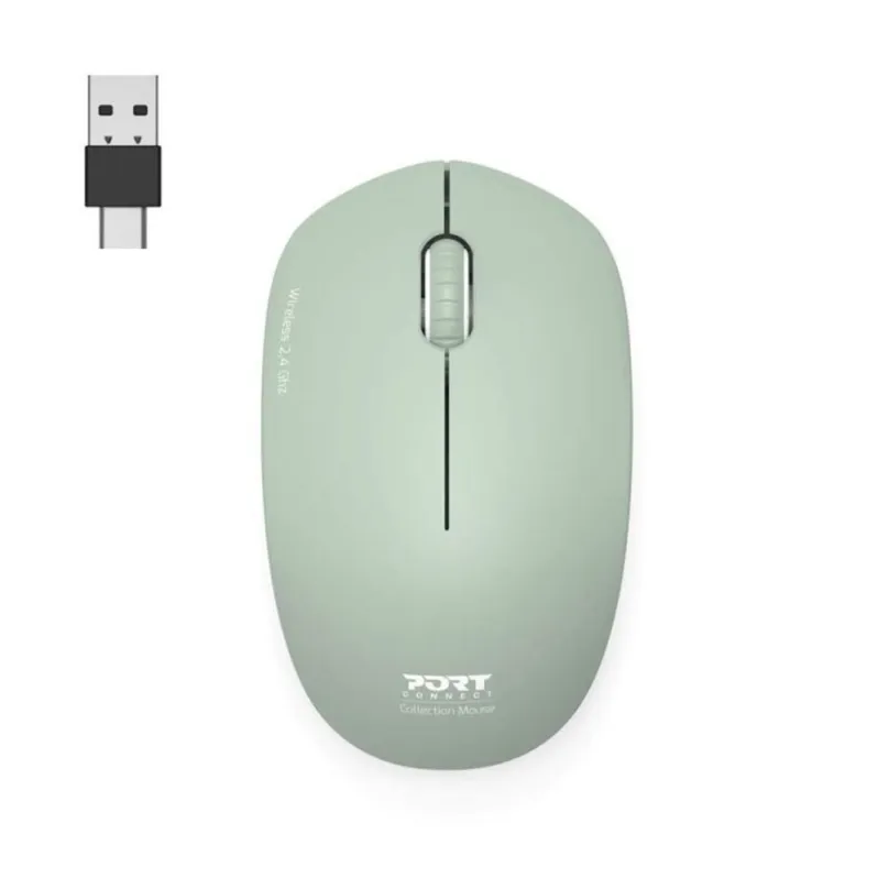 PORT CONNECT bezdrôtová myš USB-A/USB-C, olivová