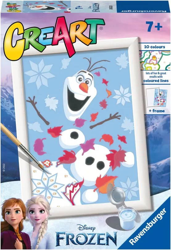 Maľovanie podľa čísel Ravensburger Kreatívne a výtvarné hračky 202225 CreArt Disney: Ľadové kráľovstvo: Rozosmiaty Olaf