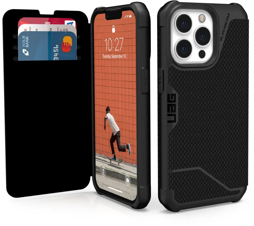 Kryt na mobil UAG Metropolis Kevlar Black iPhone 13 Pro