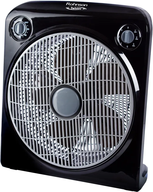 Ventilátor Rohnson R-8200 Twister, podlahový, s časovačom, čierna farba, priemer lopatiek