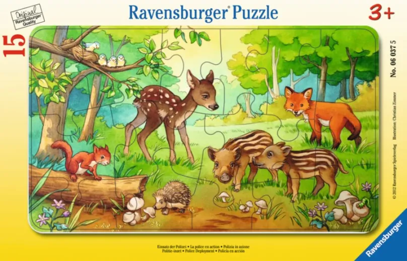 RAVENSBURGER Puzzle Lesné mláďatká 15 dielikov