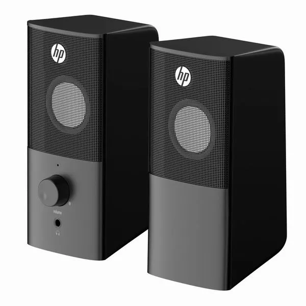HP reproduktory DHS-2101, 2.0, 12W, čierny, regulácia hlasitosti, stolný, 3,5 mm jack (USB)