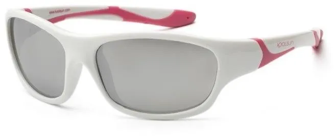 Slnečné okuliare Koolsun SPORT – Biela / Ružová 3m+