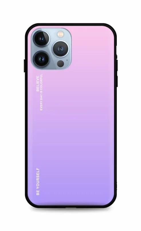 Kryt na mobil TopQ LUXURY iPhone 13 Pro Max pevný dúhový ružový 65578