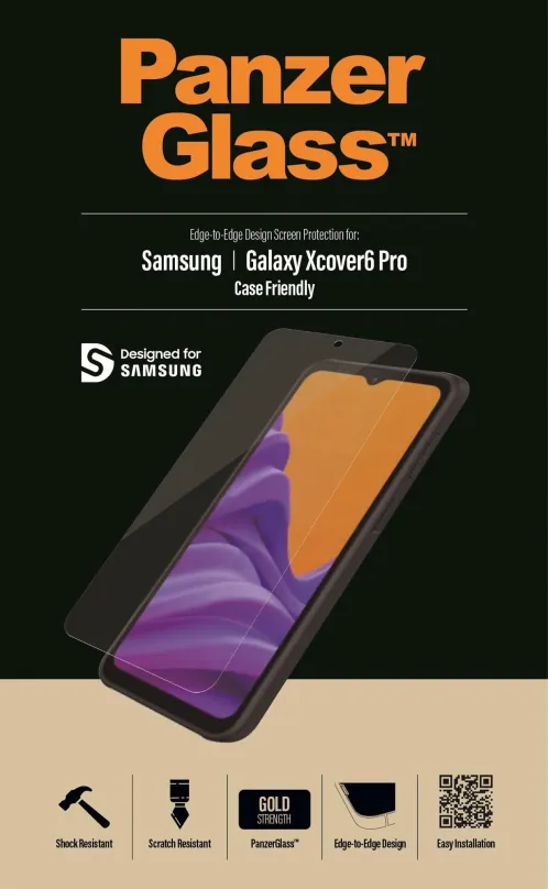 Ochranné sklo PanzerGlass Samsung Galaxy Xcover6 Pro, pre Samsung Galaxy Xcover6 Pro, zaob