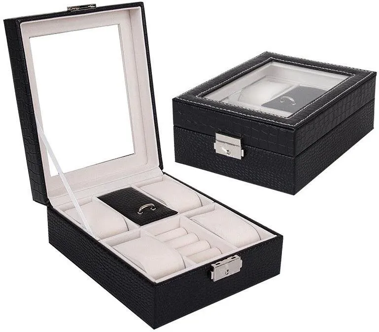 Box na hodinky Gaira Kazeta na hodinky a šperky 90101-10, 16,3 x 20,4 x 8 cm, kazeta na 4
