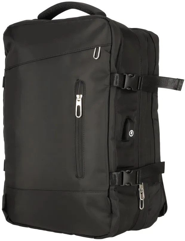 Batoh KIK KX4109 Cestovný batoh na notebook, rozšíriteľný 26–36 l, USB, čierny