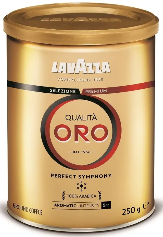Káva Lavazza Qualitá Oro, mletá, plechovka 250g, mletá, 100% arabica,