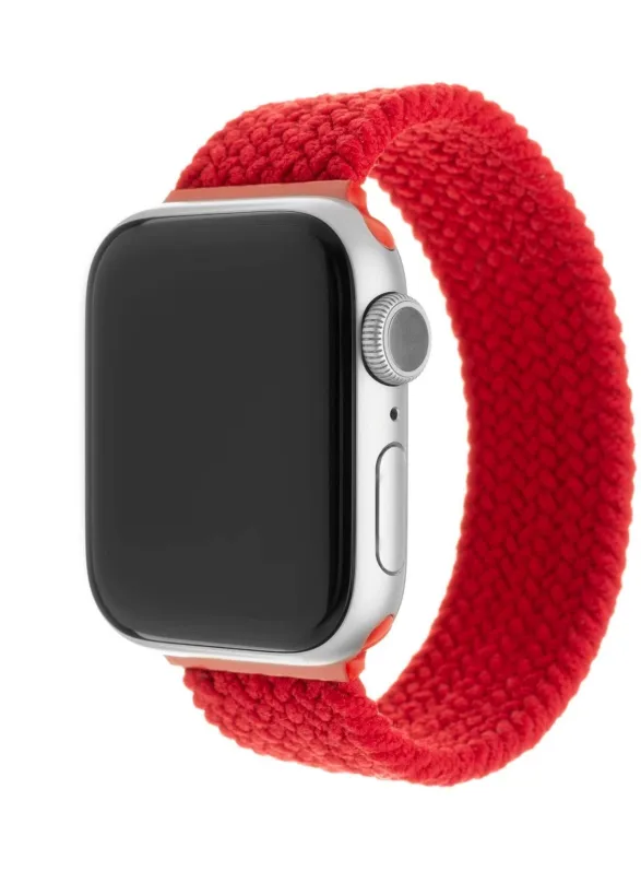 Remienok FIXED Elastic Nylon Strap pre Apple Watch 42/44/45/Ultra 49mm veľkosť XS červený