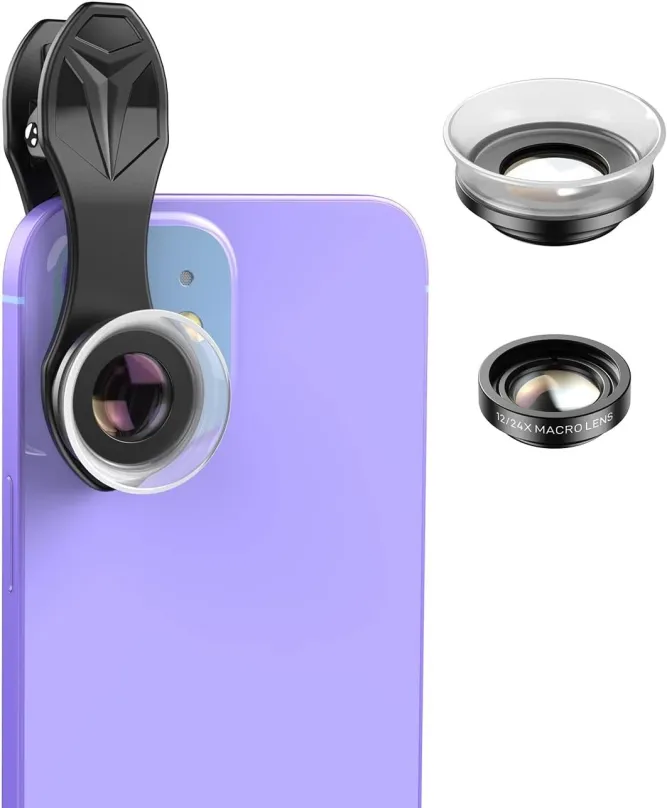 Objektív pre mobilný telefón Apexel 2-in-1 Lens Kit-- 12X/24X Macro Lens