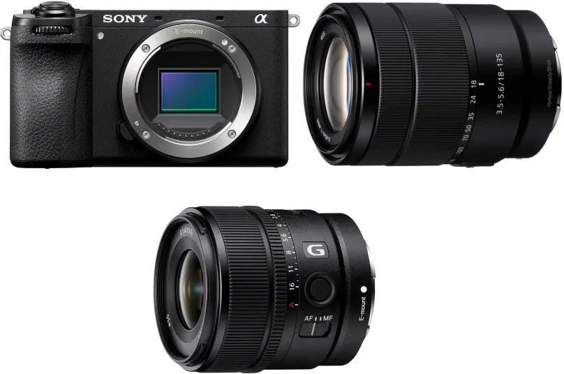 Set Sony Alpha A6700 + E 18-135mm f/3.5-5.6 + E 15mm F1.4 G