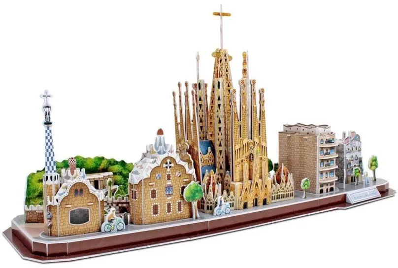 3D puzzle Cubicfun 3D puzzle CityLine panorama: Barcelona 186 dielikov