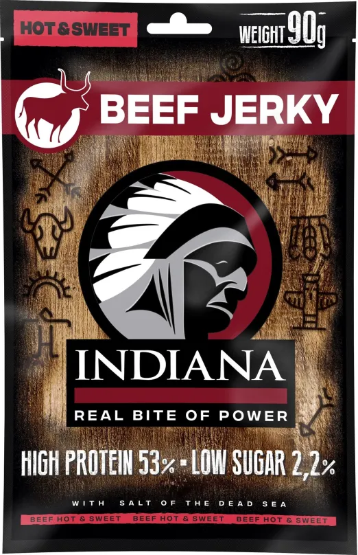 Sušené mäso Indiana hovädzie Hot & Sweet 90g