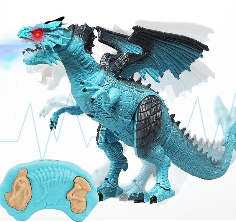 RC model IKONKA RC dinosaurus ovládaný drak - chodí reve dýcha páru 41 cm