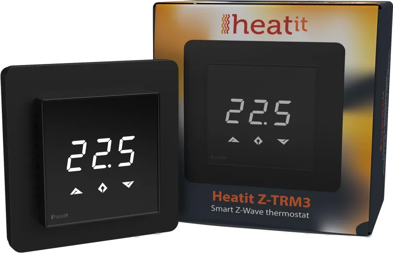 Chytrý termostat HEATIT Z-TRM3 - Čierny (RAL 9011)