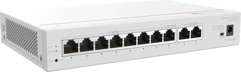 Router Huawei S380-S8P2T, 8 x LAN, 2 x WAN, 512 MB RAM, 512 MB Flash úložisko, DHCP, NAT,