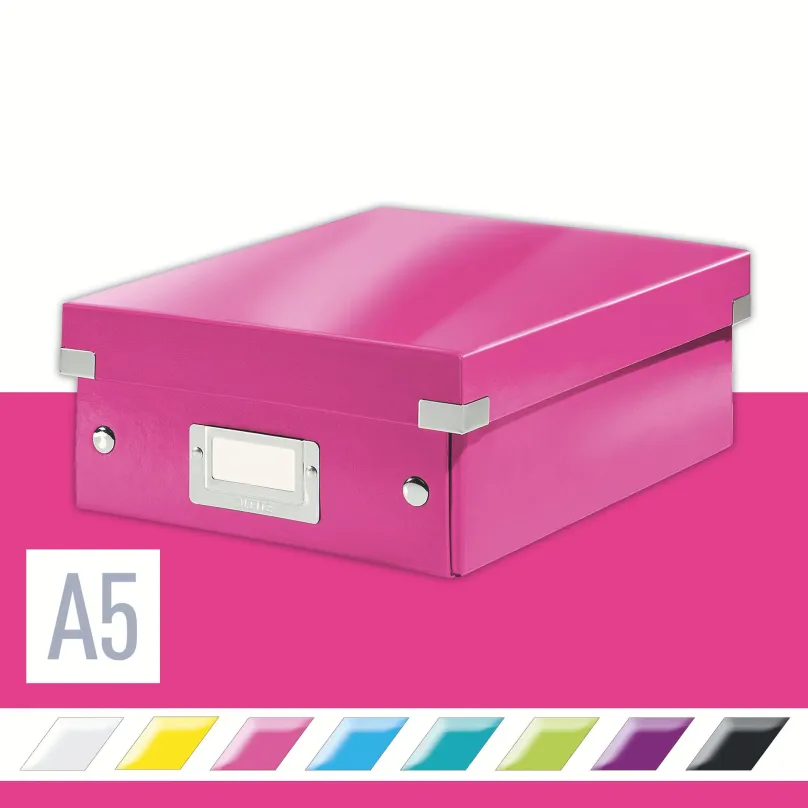 Archivačná krabica LEITZ WOW Click & Store A5 22 x 10 x 28.2 cm, ružová