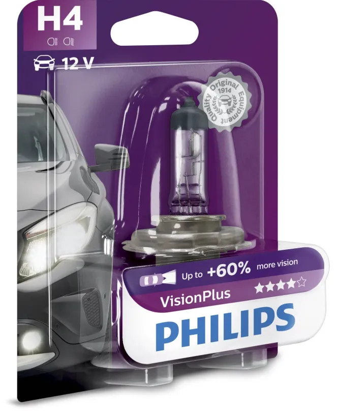 Autožiarovka PHILIPS H4 VisionPlus 1 ks