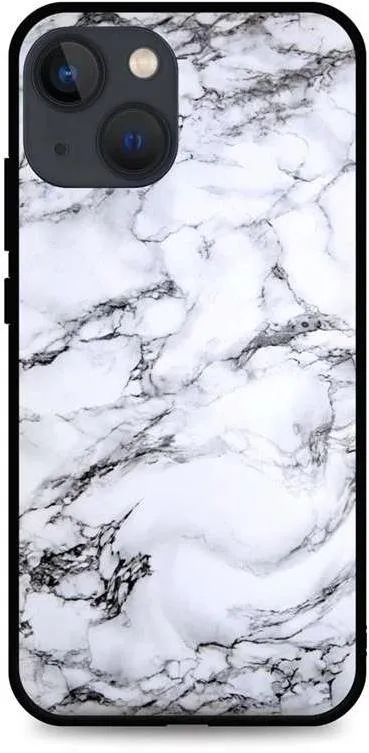 Kryt na mobil TopQ LUXURY iPhone 13 pevný Marble White 64755, , materiál plast, pevný, výr
