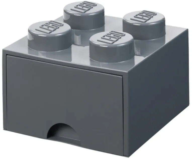 Úložný box LEGO úložný box 4 s zásuvkou - tmavo šedá