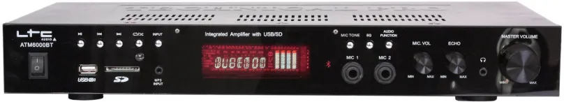 AV receiver LTC Audio ATM6000BT, 2.0, výkon 50 W/kanál, minimálna impedancia 8 Ohm, 2 x re