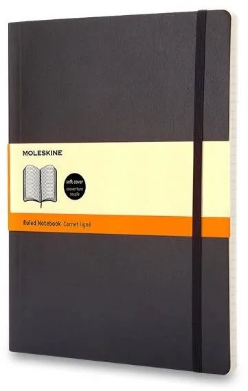 Zápisník MOLESKINE XL, mäkké dosky, linajkový, čierny