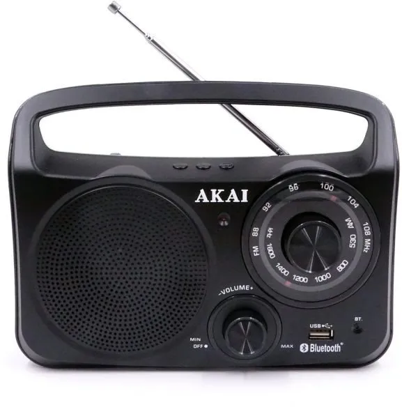 Rádio AKAI APR-85BT, klasické, prenosné, AM a FM tuner, podpora MP3, vstup USB a 3,5mm Jac