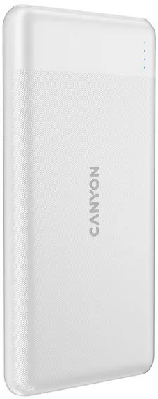 CANYON powerbanka PB-1009W,10 000mAh Li-pol, In USB-C+Lightning-Apple,Out USB-C PD 20W+1xUSB-A QC 3.0,biela