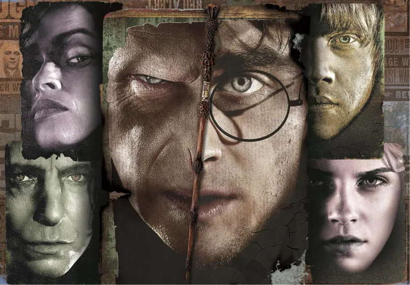 CLEMENTONI Puzzle v kufríku Harry Potter: Tváre kúzelníkov 1000 dielikov
