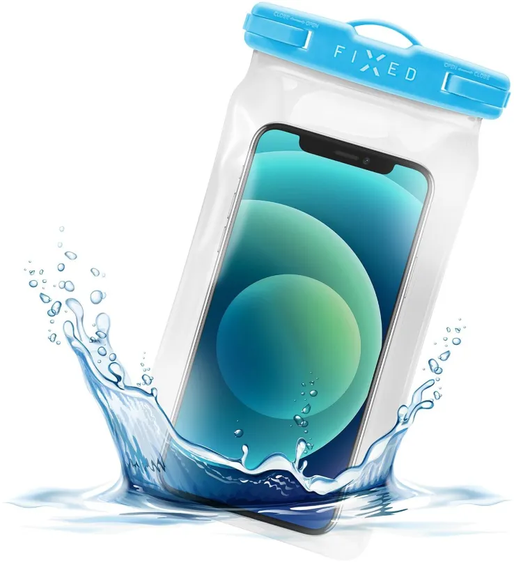 Puzdro na mobil FIXED Float s uzamykacím systémom a certifikáciou IPX8 modrá