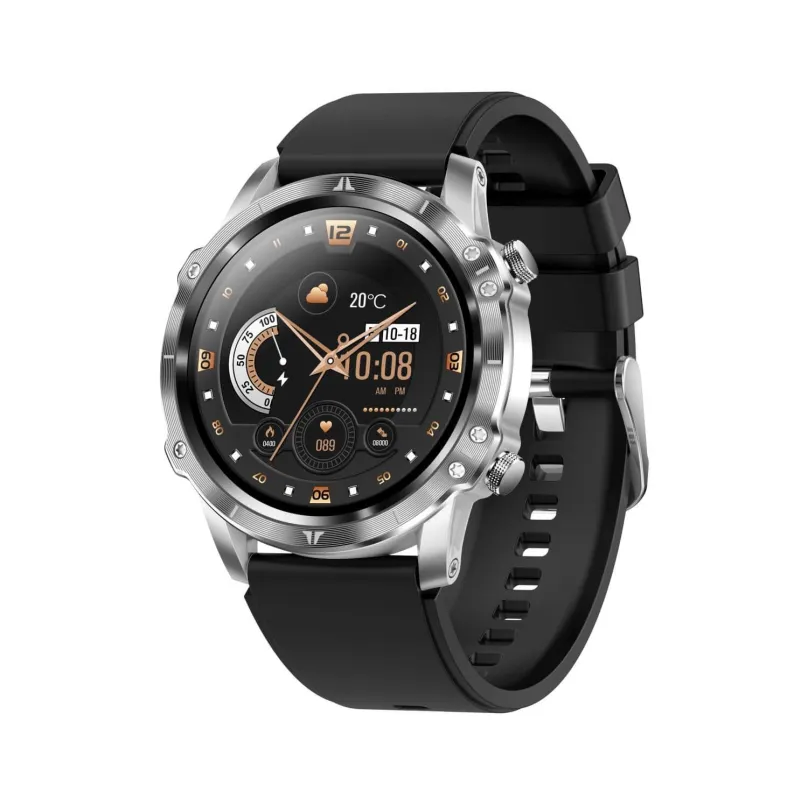 Chytré hodinky CARNEO Adventure HR+ silver, pánske, s ovládaním v slovenčine, IPS displej,