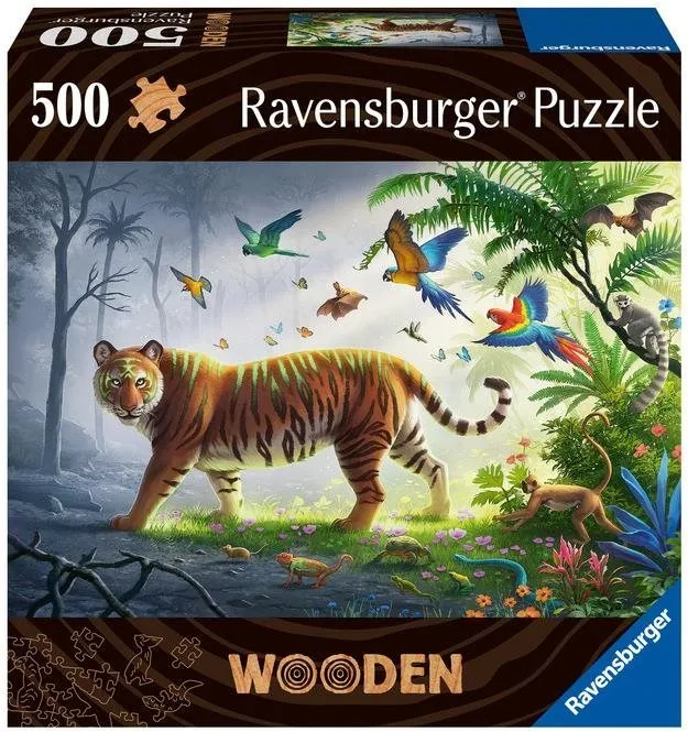 Puzzle Ravensburger Puzzle 175147 Drevené Puzzle Tiger V Džungli 500 Dielok