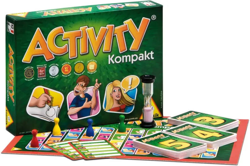 Párty hra Activity Kompakt, pre 3–16 hráčov, vhodné od 12 rokov, aspoň na 45 min hrania, č