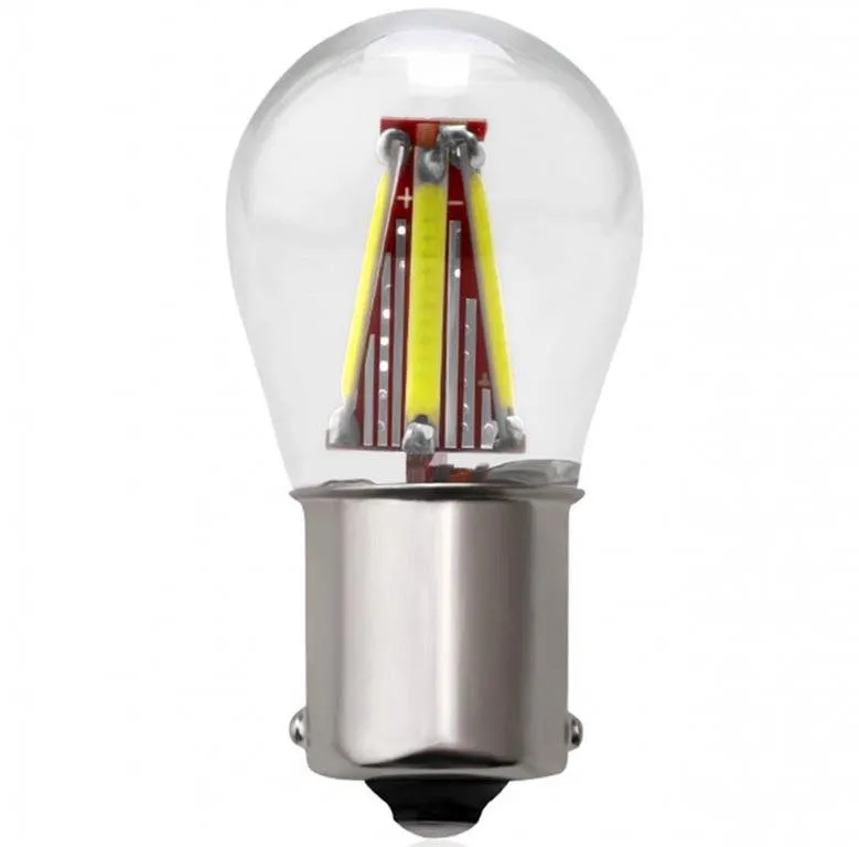 LED autožiarovka Rabel BA15S 4 x COB filament P21W biela + stabilizátor