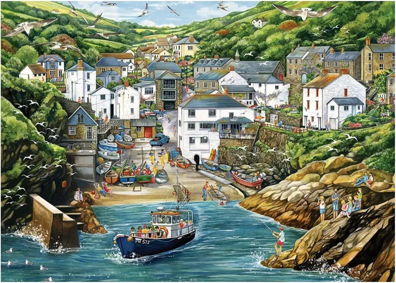 Puzzle Falcon Puzzle Portloe, Cornwallské pobrežie 1000 dielikov