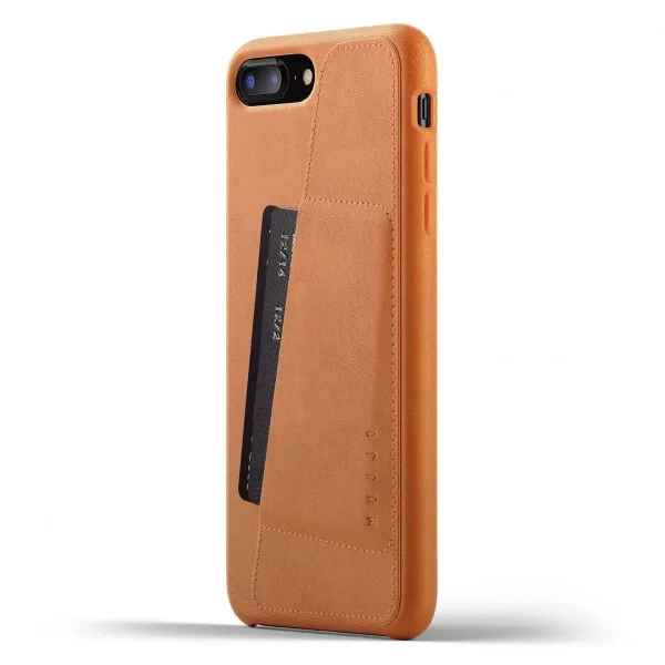 MUJJO Full Leather Wallet Case pre iPhone 8 Plus / 7 Plus - žltohnedý