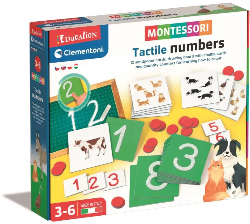 Interaktívna hračka Montessori Hra Tactile Numbers