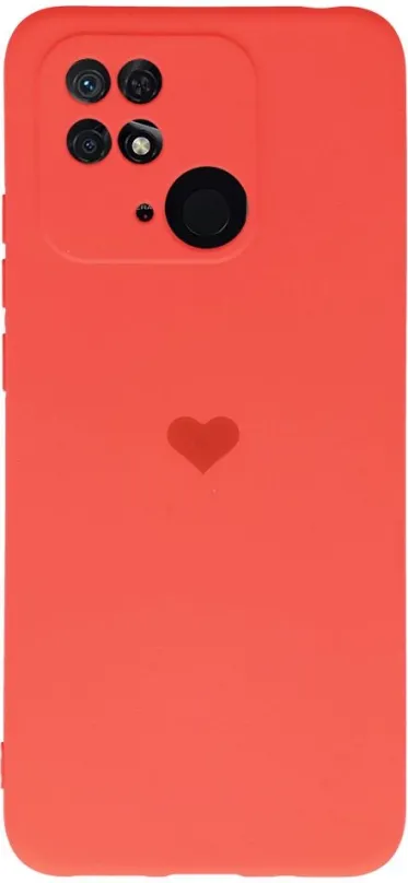 Kryt na mobil Vennus Valentínske puzdro Heart pre Xiaomi Redmi 10C - koralové