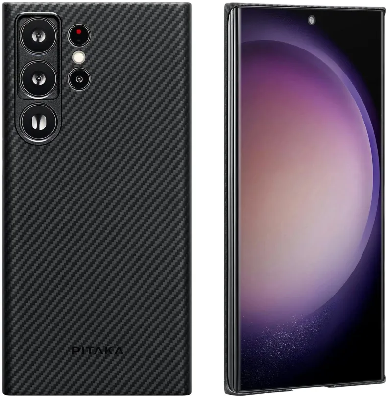 Kryt na mobil Pitaka MagEZ 3 Case Black/Grey Samsung Galaxy S23 Ultra, pre Samsung Galaxy