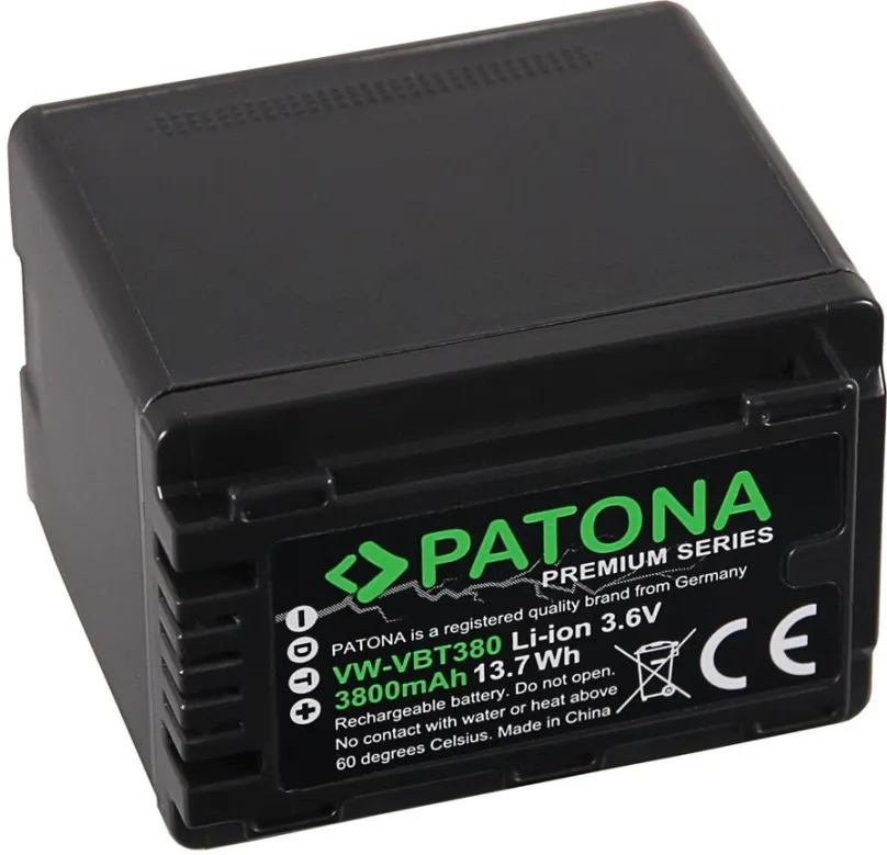 Batéria pre kameru PATONA pre Panasonic VW-VBT380 3800mAh Li-Ion Premium