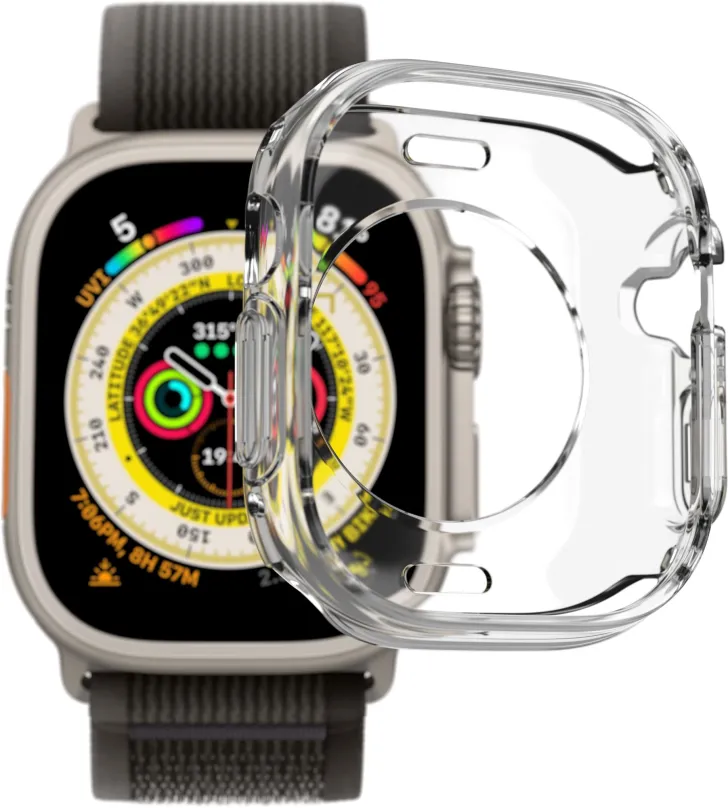 Ochranný kryt na hodinky AlzaGuard Crystal Clear TPU HalfCase pre Apple Watch Ultra