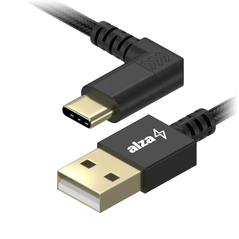 Dátový kábel AlzaPower 90Core USB-C 1m čierny