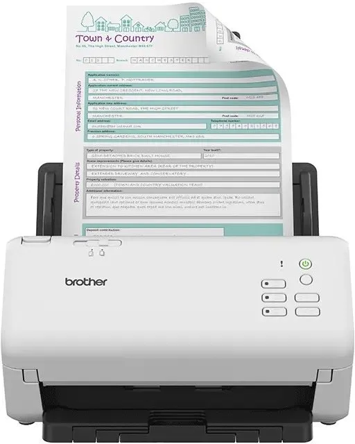 Skener Brother ADS-4300N, A4, stolný, prieťahový a dokumentový skener, s podávačom, duplex