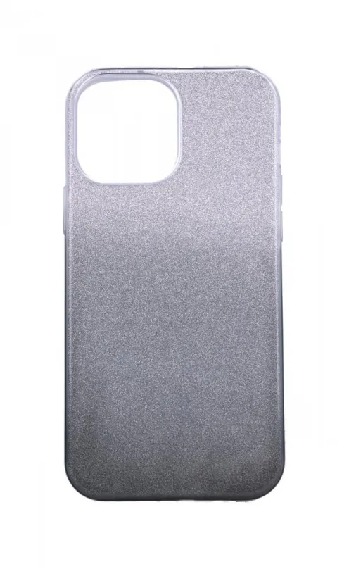 Kryt na mobil TopQ iPhone 13 Pro Max glitter strieborno-čierny 64847