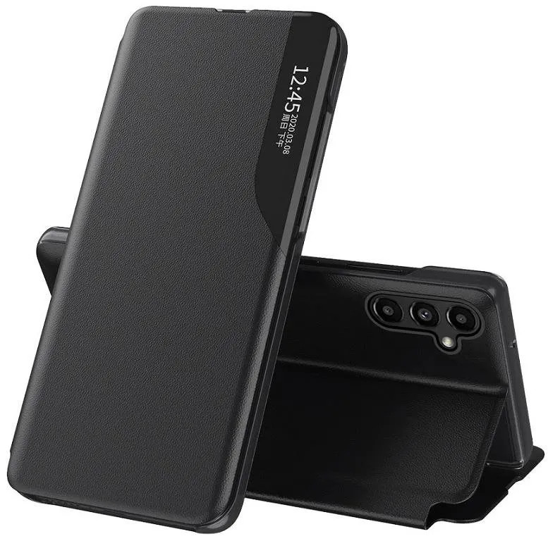 Puzdro na mobil MG Eco Leather View knižkové púzdro pre Samsung Galaxy S23, čierne